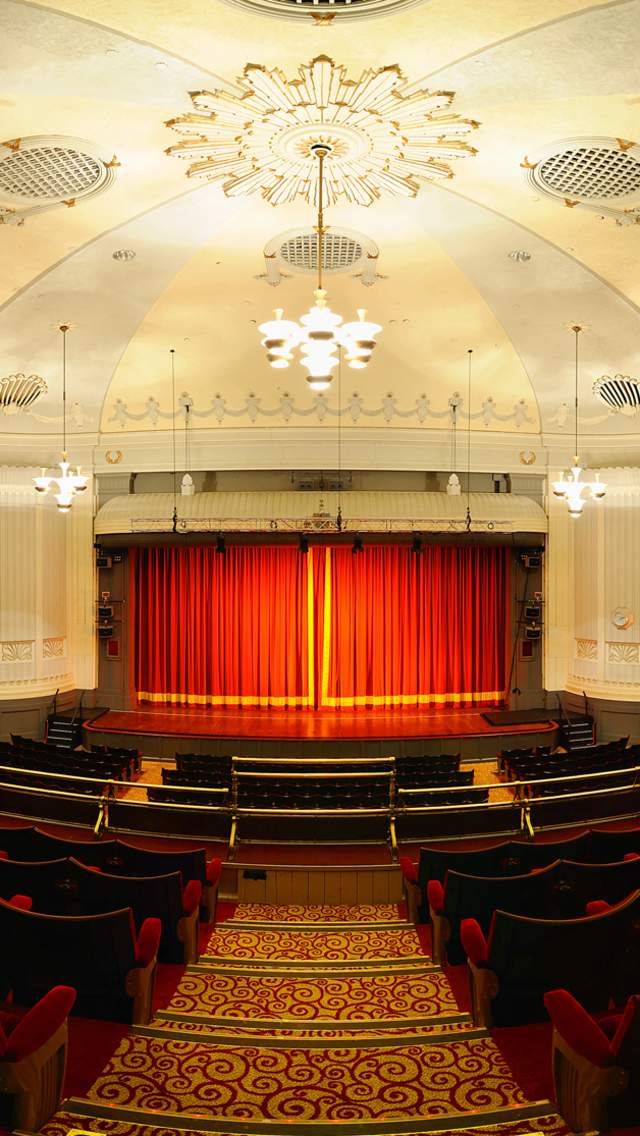 The stage and seating at Bournemouth Pavilion Theatre in Dorset