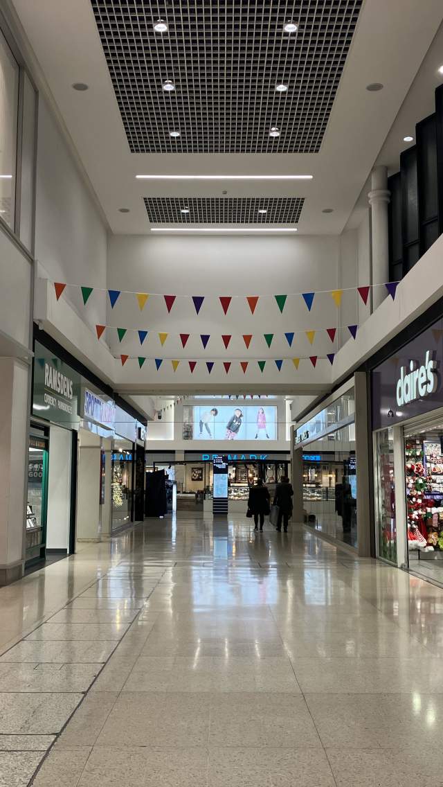 Inside the Dolphin Shopping Centre in Poole, Dorset