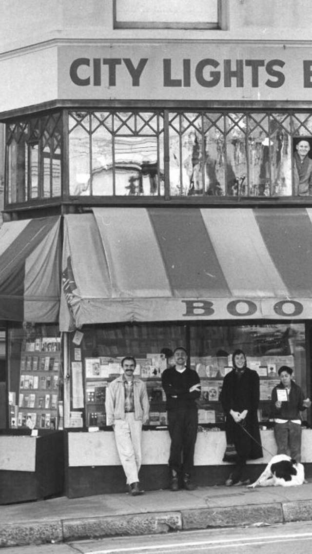 City Lights Books storefront in the 1950's