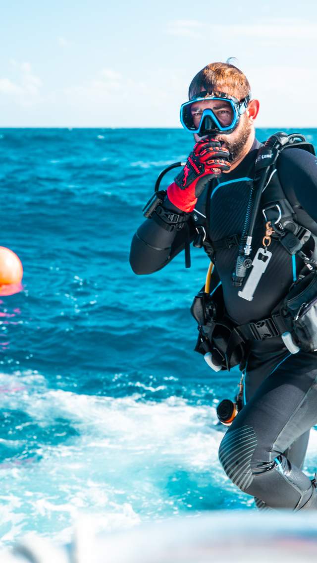 Diver on Boat