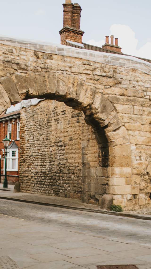 Newport Arch, the remains of the original Roman gateway into the city of Lincoln