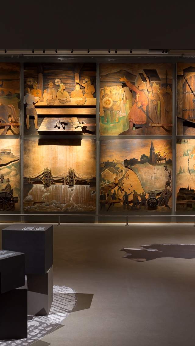 En del av utstillingen i Olavs Hall på Borgarsyssel Museum i Sarpsborg. Foto.