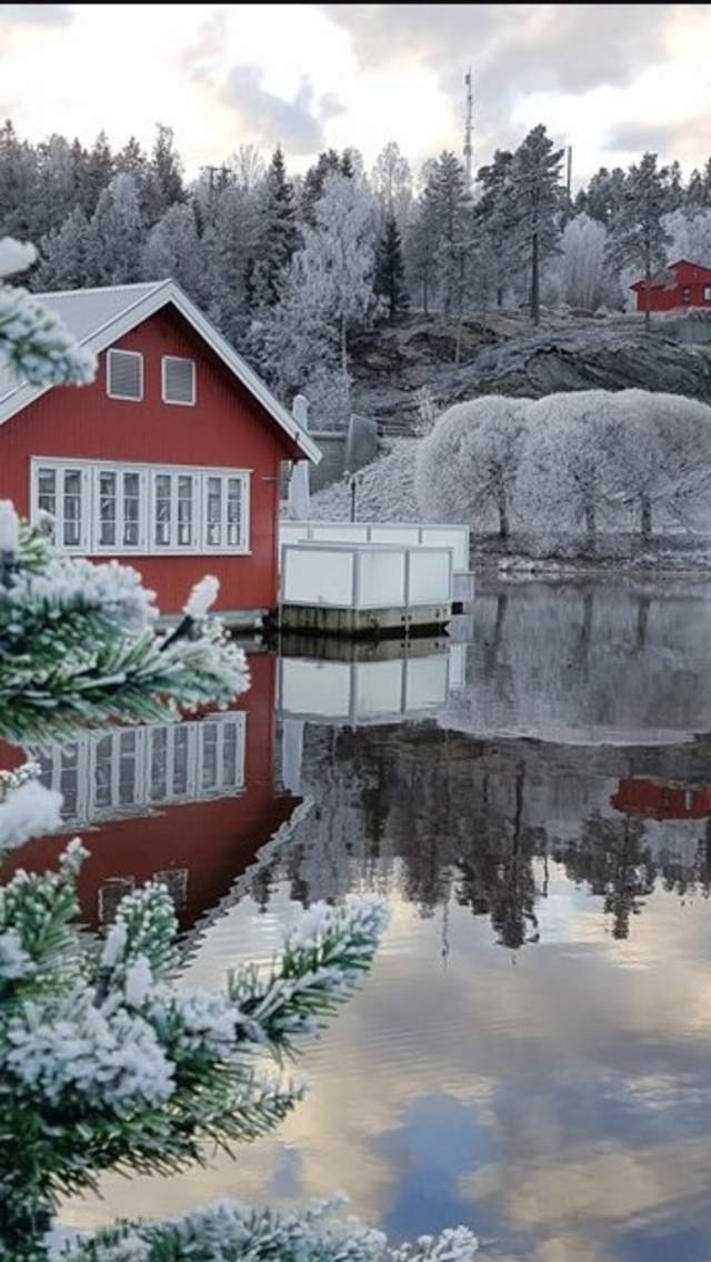 Frost og rimbelagt Båtcafe