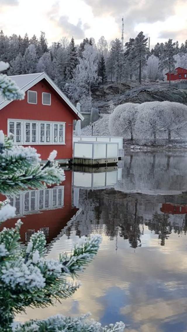 Båtcafeen Ørje i julesnø
