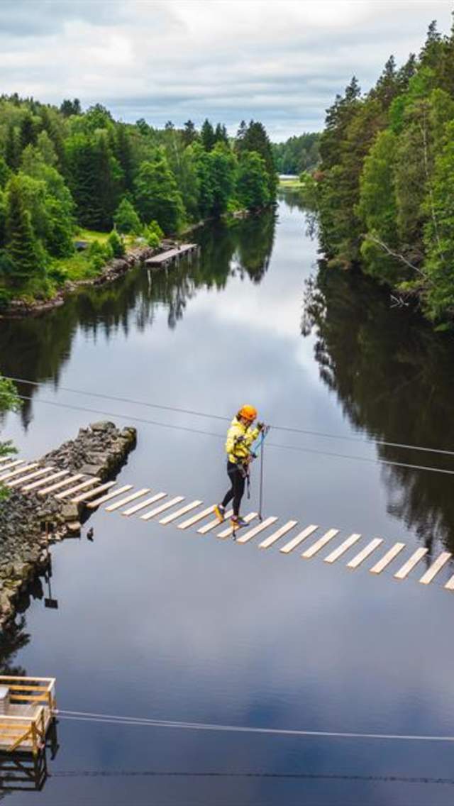 Via Ferrata Haldenkanalen hengebro
