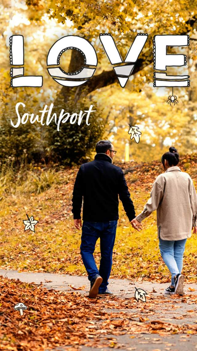 Couple walking through the park