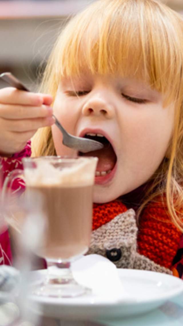 Child eating dessert