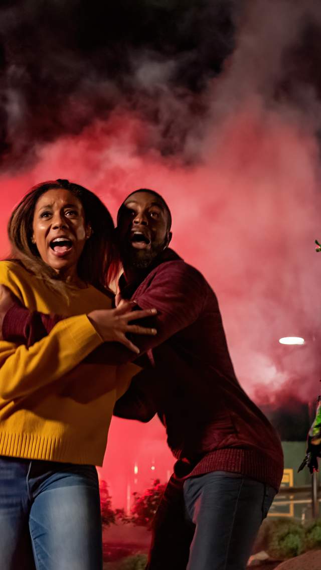 Couple at Busch Gardens Howl-O-Scream Halloween