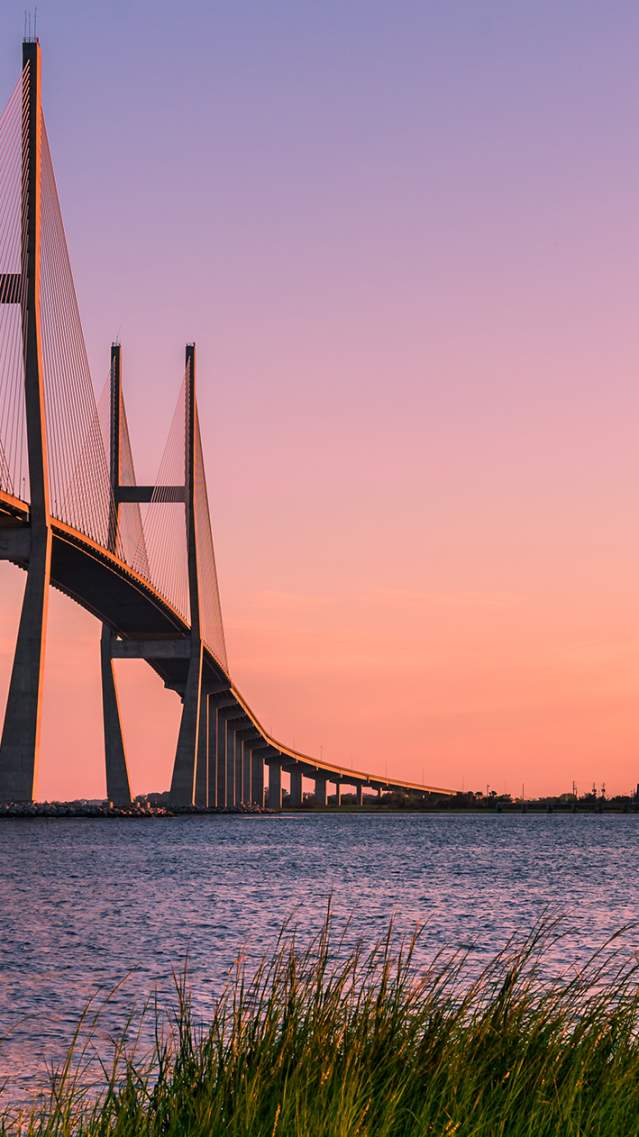 Sidney Lanier Bridge at sunset