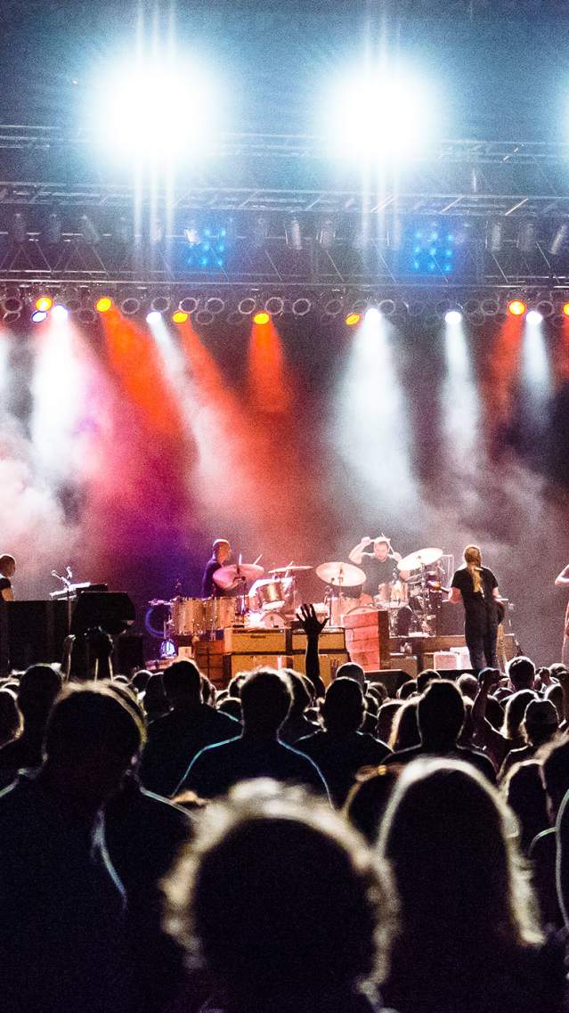 A crowd enjoys live music as part of the Southern Grown Festival on Sea Island, Georgia