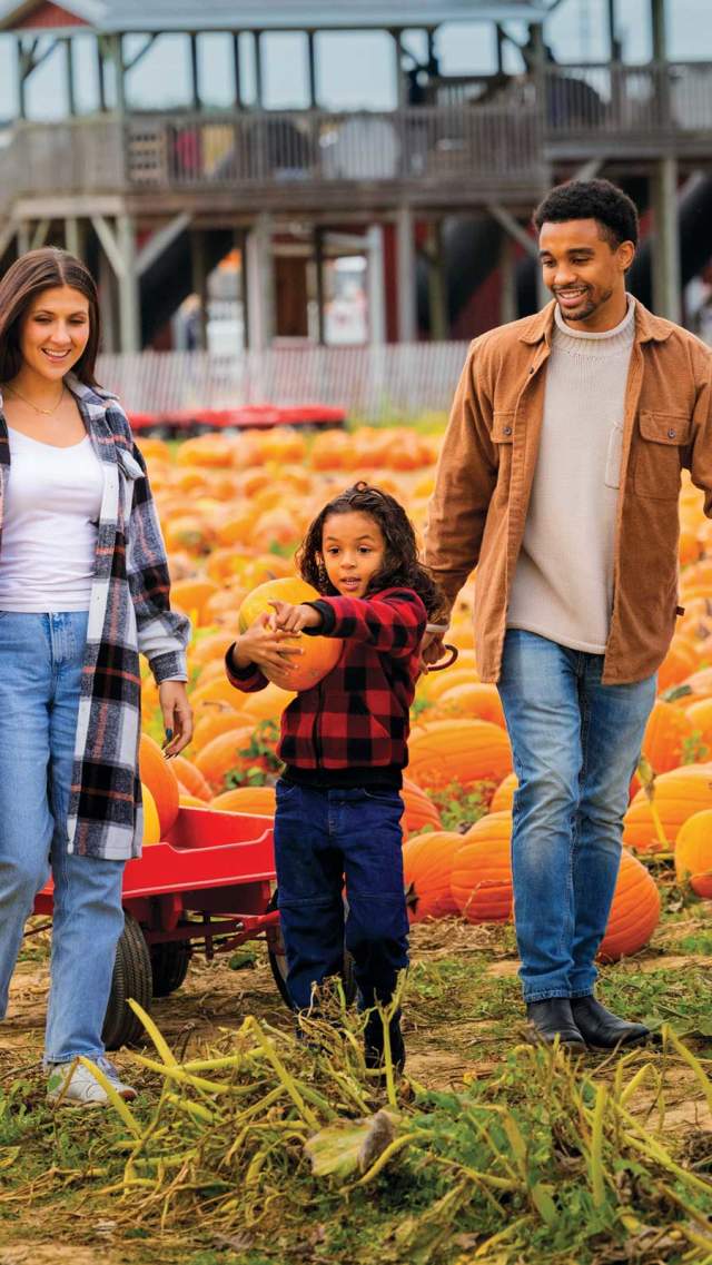 Young family at Ramseyer Farms in Wayne County Ohio