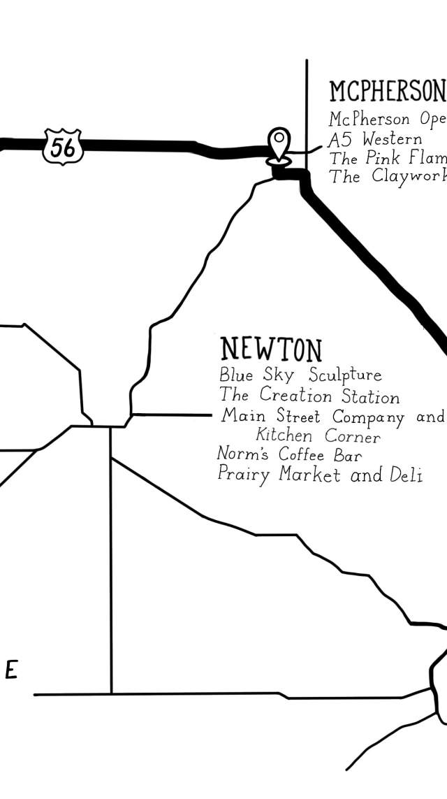 South Central Kansas Day Trip Map