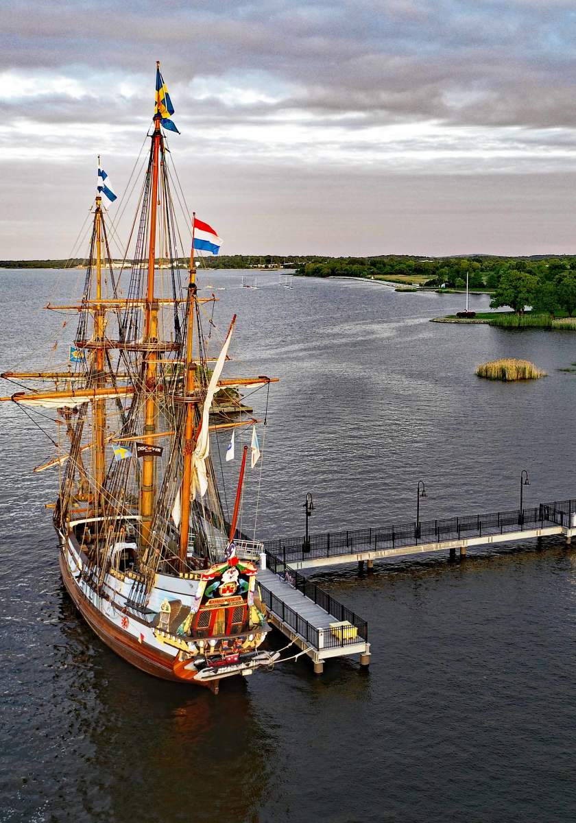 Kalmar Nyckel Docked in Historic New Castle