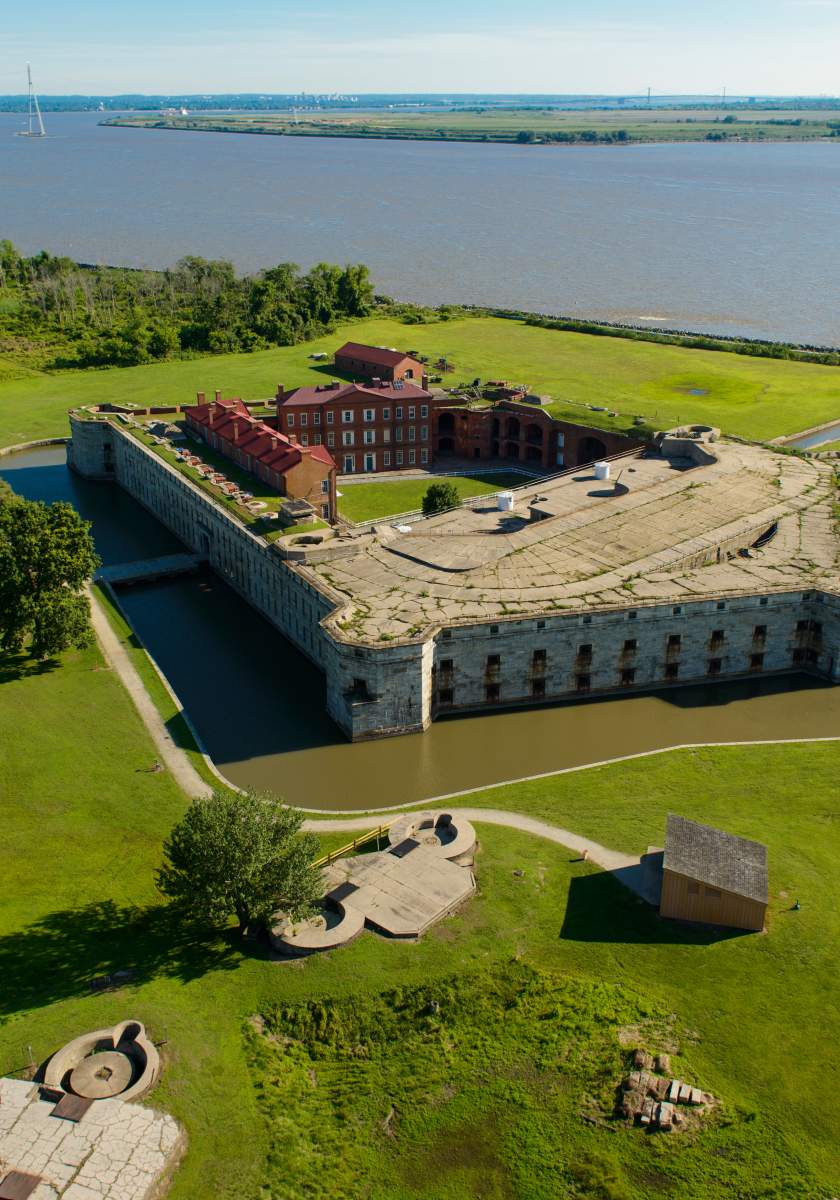Aerial View of Fort Delaware, Delaware City, Delaware
