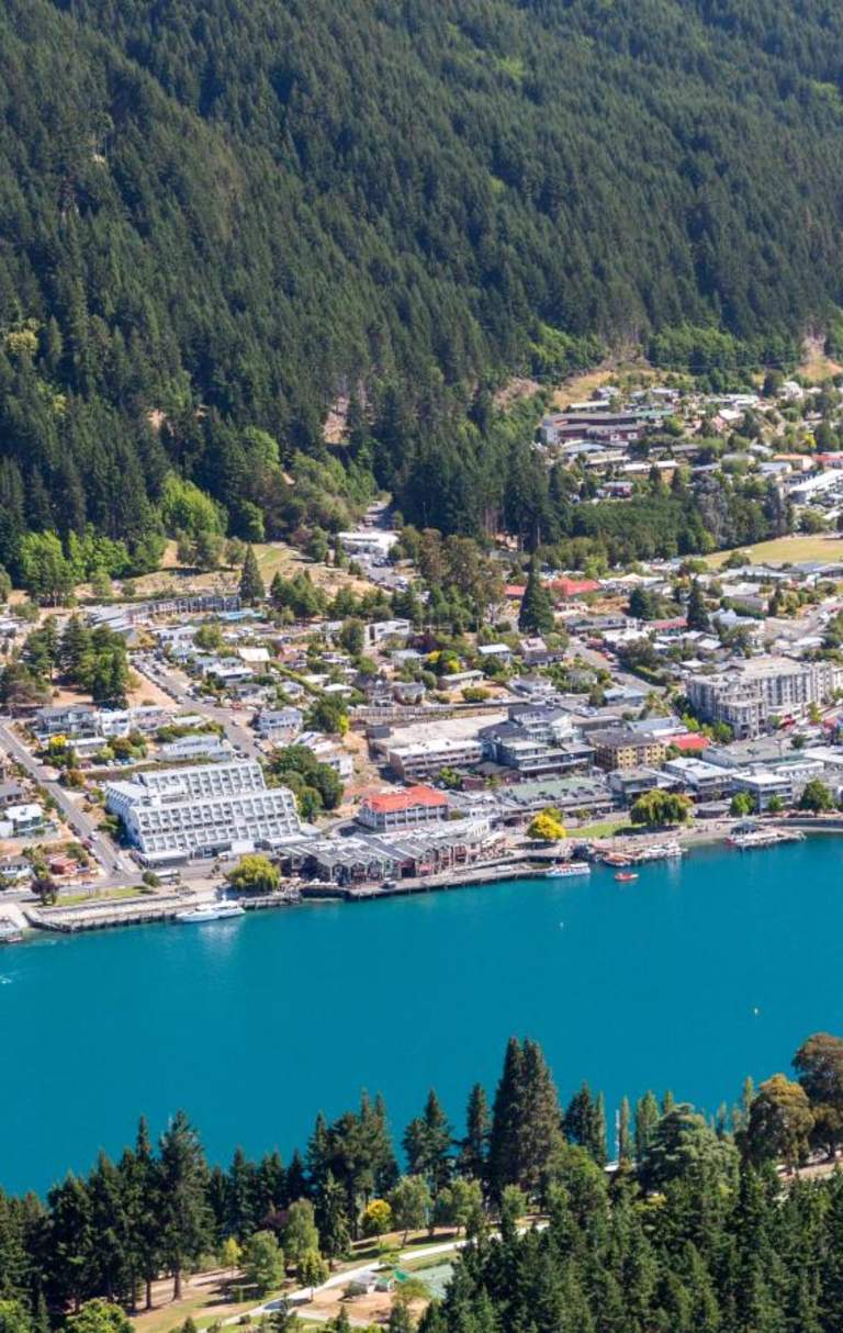Queenstown Bay aerial view