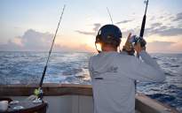 Fishing offshore sunrise