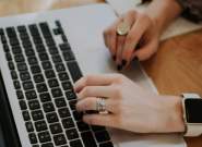 Stock Image Laptop Hands