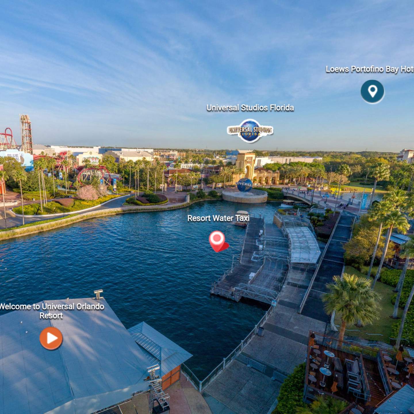 Virtual tour image of Universal Orlando Resort for Visit Orlando website. Created in house, full usage rights.