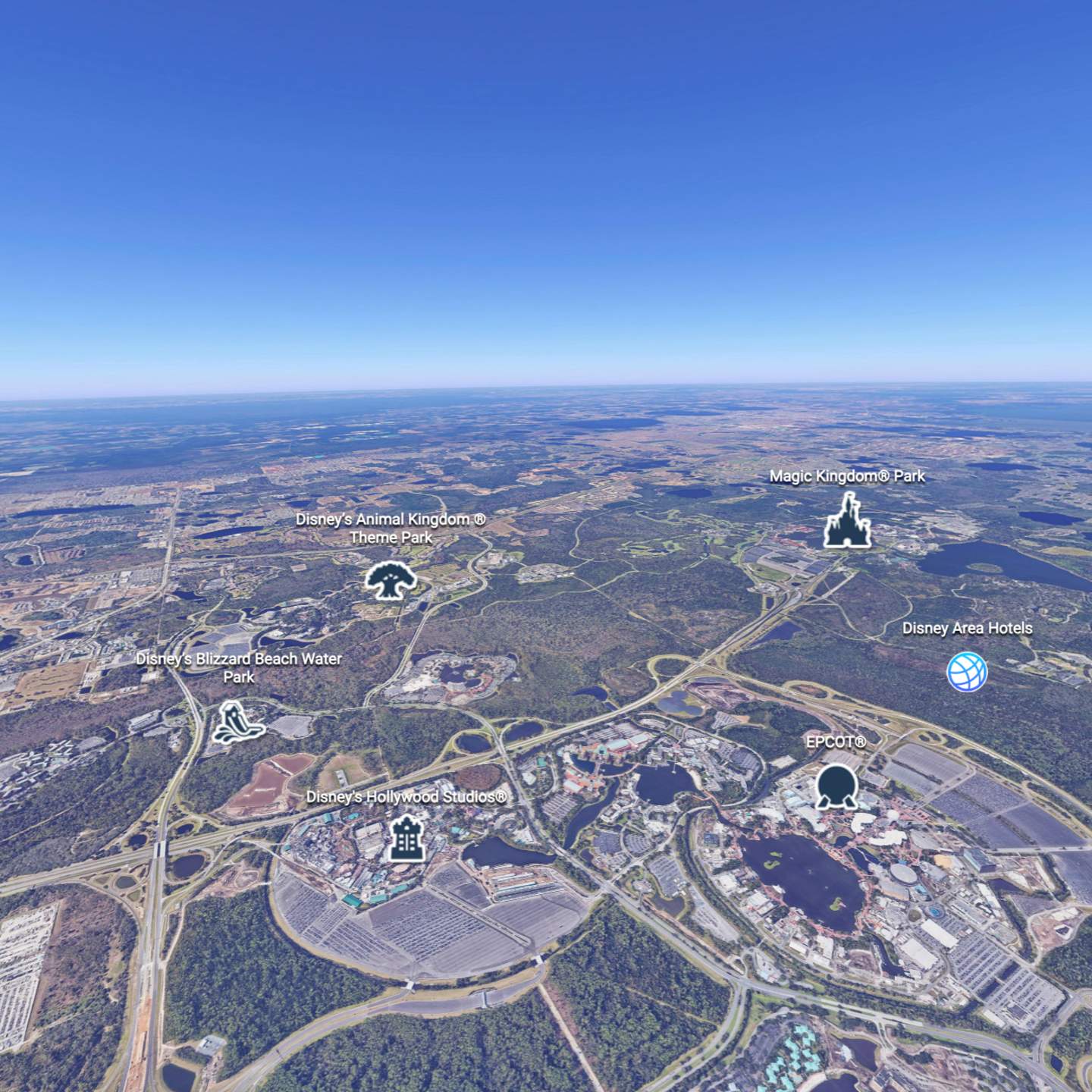 Virtual tour image of Walt Disney World Resort for Visit Orlando website. Created in house, full usage rights.