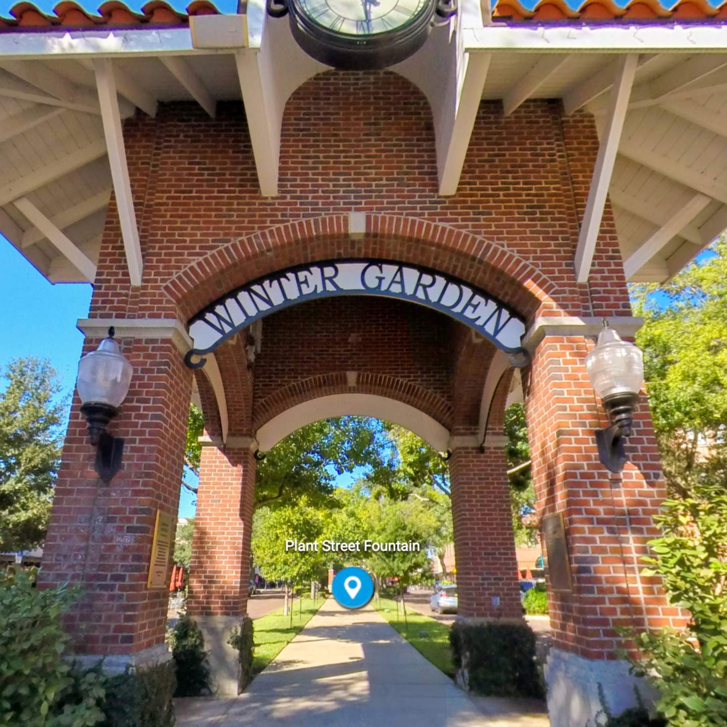 Virtual tour image of Winter Garden neighborhood for Visit Orlando website. Created in house, full usage rights.