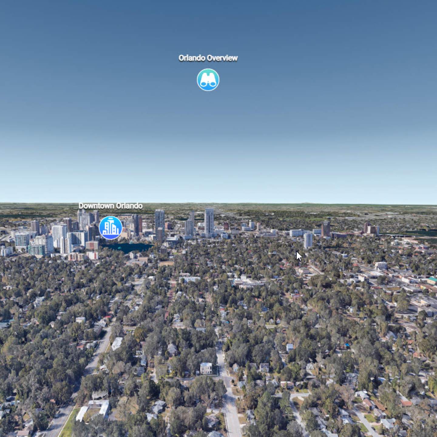Virtual tour image of The Milk District neighborhood for Visit Orlando website. Created in house, full usage rights.