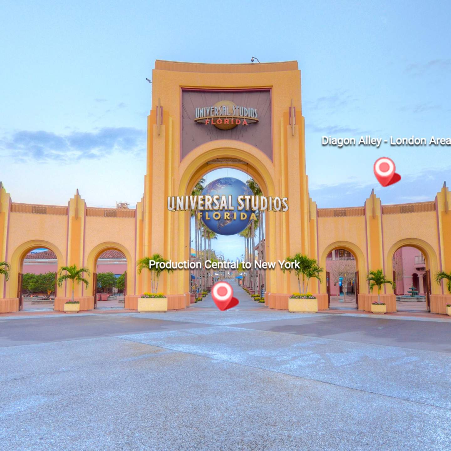 Virtual tour image of Universal Orlando Resort (Universal Studios) for Visit Orlando website. Created in house, full usage rights.