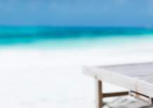 Santa hat on a beach chair