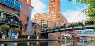 Birmingham's canalside in Brindleyplace