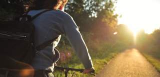 A cyclist on the Bristol & Bath Railway Path - credit Sustrans