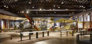 A Bristol Fighter and Bristol Scout aircraft inside the Aerospace Bristol museum in Patchway - credit Jack Hobhouse