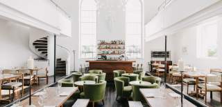 At The Chapel restaurant interior in Bruton