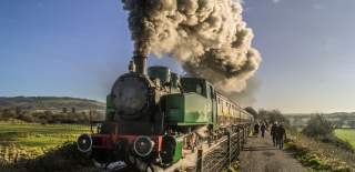 Closeup shot of a steam train on the track at Avon Valley Railway near Bristol - credit Avon Valley Railway