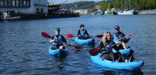 Kayakers in Bristol harbour - credit SUP Bristol