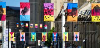Colourful flags on Park Street in Bristol - credit Bristol BID
