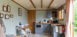 Interior of Warblers' Meadow shepherd hut at WWT Slimbridge - Credit WWT Slimbridge