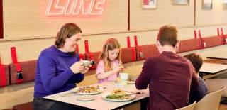 Family dining at Flightline Bar + Kitchen in Filton, Bristol