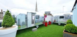 2 silver airstreams on a roof - Credit Brooks Guesthouse