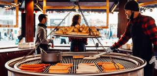 Sausage stand at Bristol's Christmas Market - Credit German Events