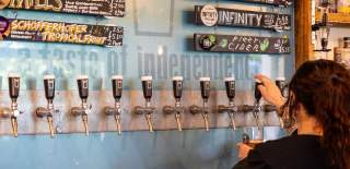 Beer taps at The Barley Mow in St Phillips, Bristol - credit Bristol Beer Factory