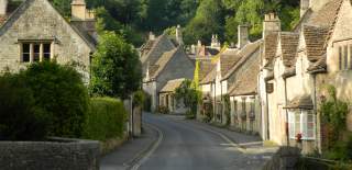 A view of the main road through the village of Castle Combe, near Bristol