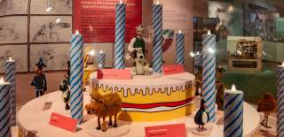 Cracking Exhibition Aardman display with Wallace and Gromit and other characters