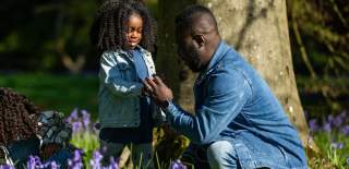 A father and daughter exploring the grounds at Westonbirt Arboretum near Bristol - credit Johnny Hathaway