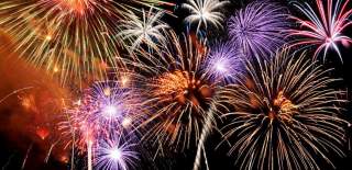 A stock image of fireworks in the sky