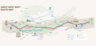A map of the official Great West Way route map - credit Great West Way