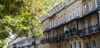 A view of the houses in Caledonia Place in Clifton Village, West Bristol - credit Amy Murrell