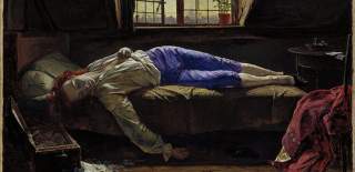 Artist Henry Wallis' famous 1856 painting, Chatterton