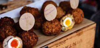Scotch eggs on sale at the Tobacco Factory market in South Bristol - credit Tobacco Factory