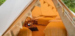 Bell tent at Farrington's Family Glamping - credit Farrington's