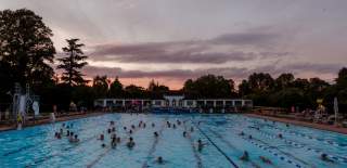 Swimmers at Cheltenham Lido, photographed by S.L.Legge Photography