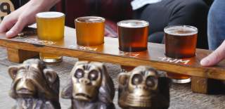 A beer tasting selection from Three Wise Monkeys.